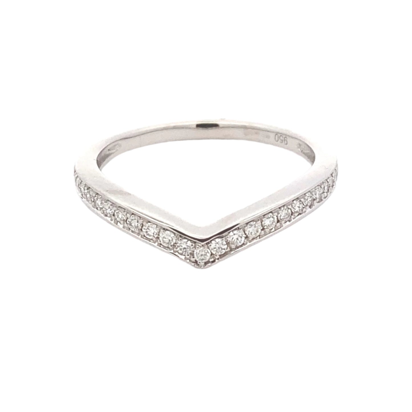 Channel Pavé Diamond Set Wishbone Shaped Wedding Band