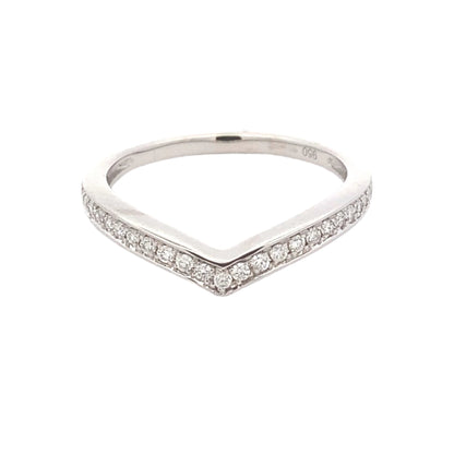 Channel Pavé Diamond Set Wishbone Shaped Wedding Band
