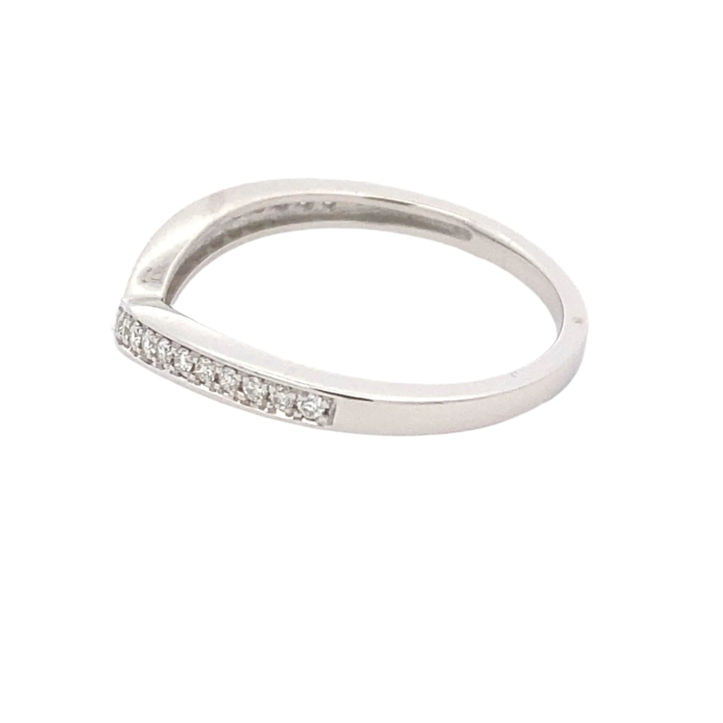 Channel Pavé Diamond Set Wishbone Shaped Wedding Band