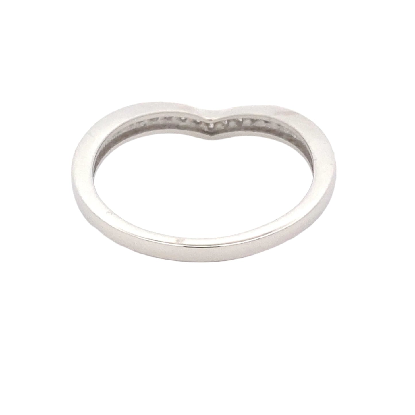 Channel Pavé Diamond Set Wishbone Shaped Wedding Band