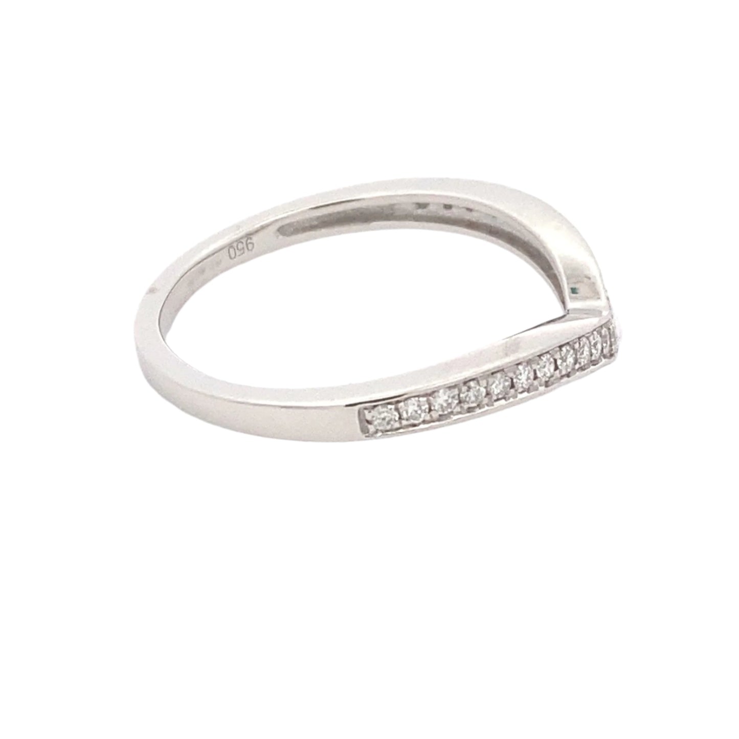 Channel Pavé Diamond Set Wishbone Shaped Wedding Band