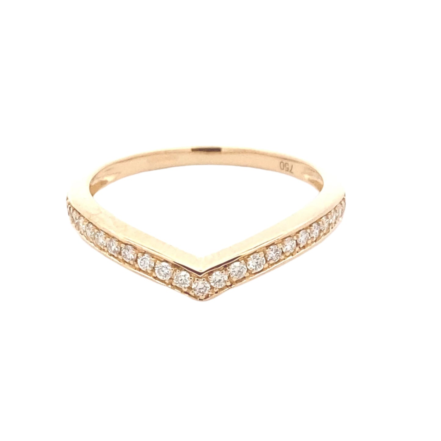 Channel Pavé Diamond Set Wishbone Shaped Wedding Band