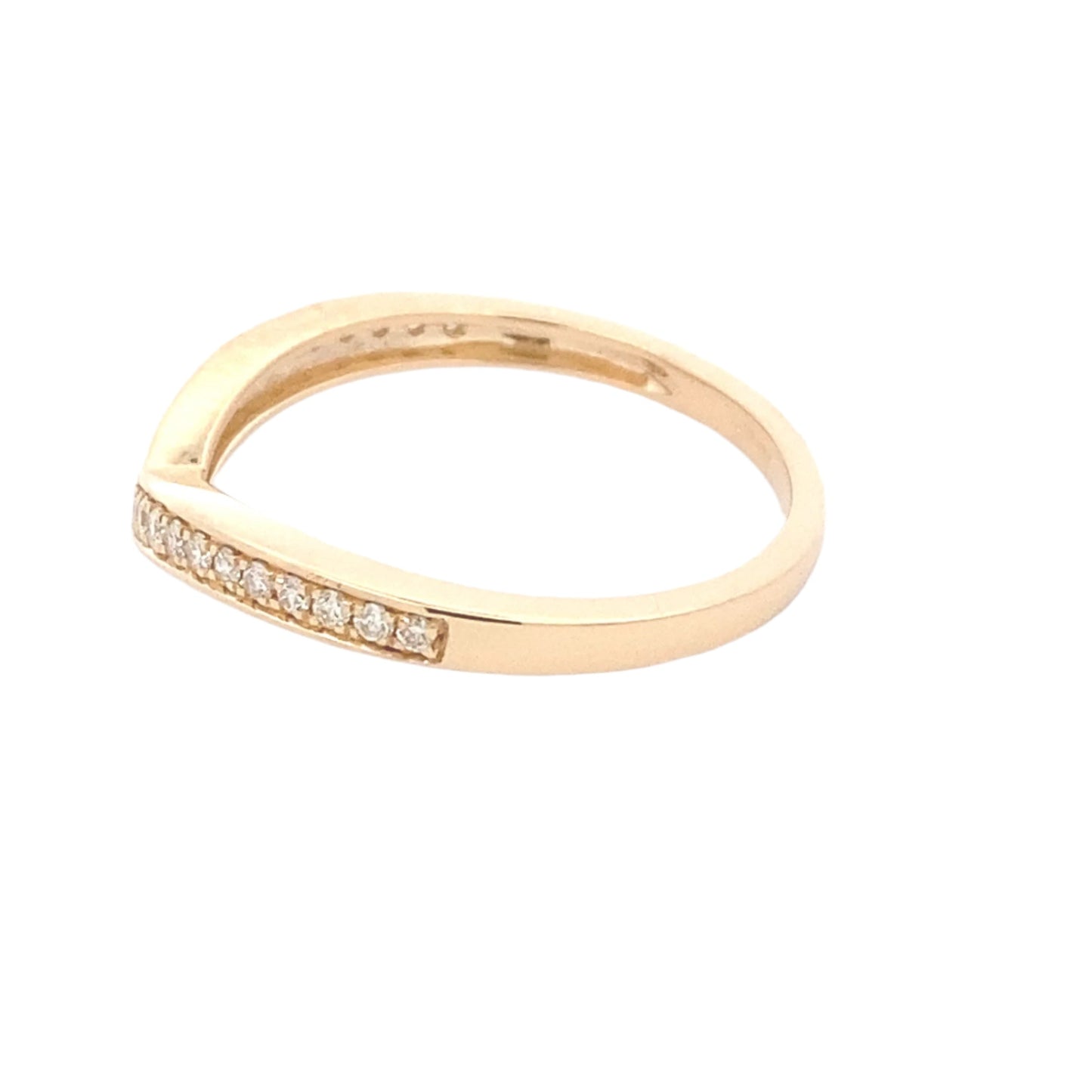 Channel Pavé Diamond Set Wishbone Shaped Wedding Band
