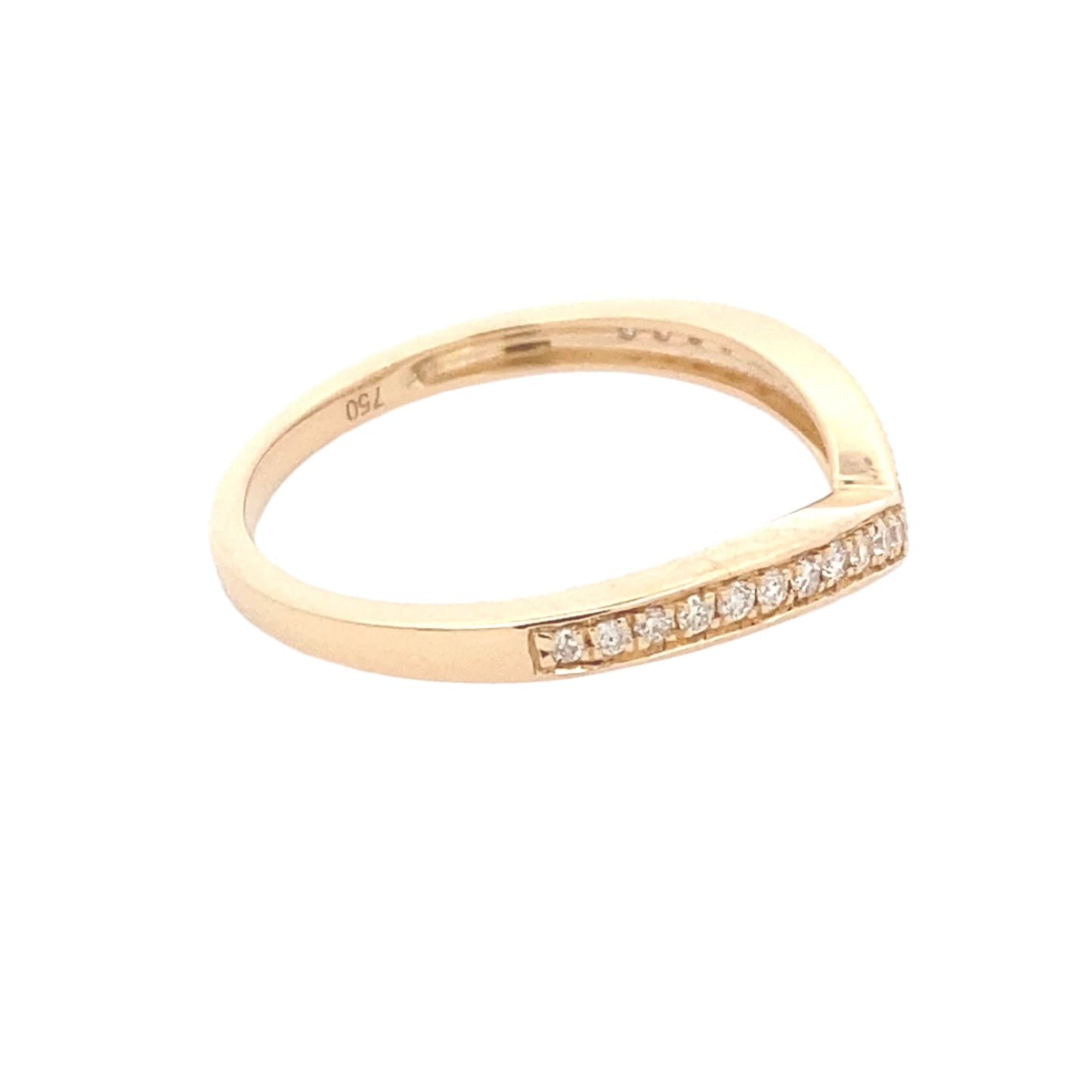 Channel Pavé Diamond Set Wishbone Shaped Wedding Band