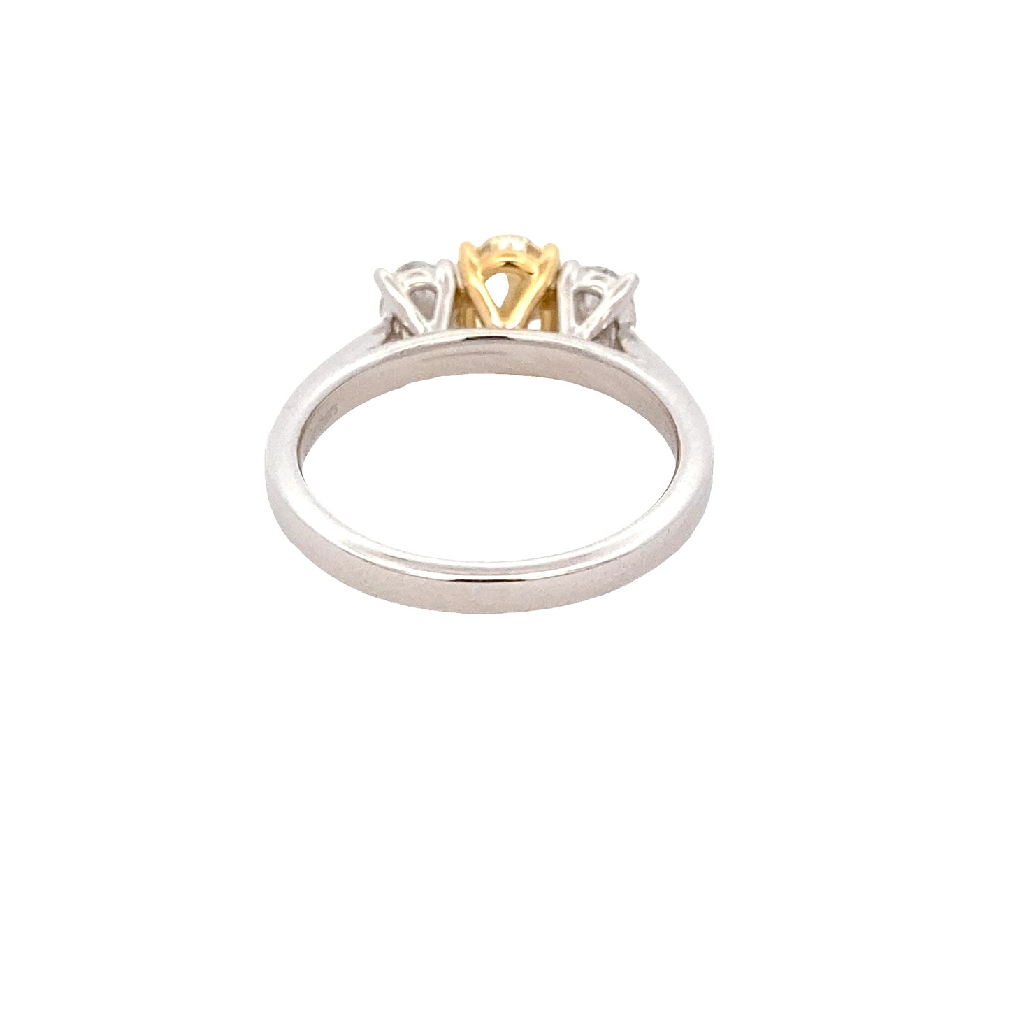 Platinum Oval shaped yellow diamond 3 stone ring - 1.66cts Gardiner Brothers