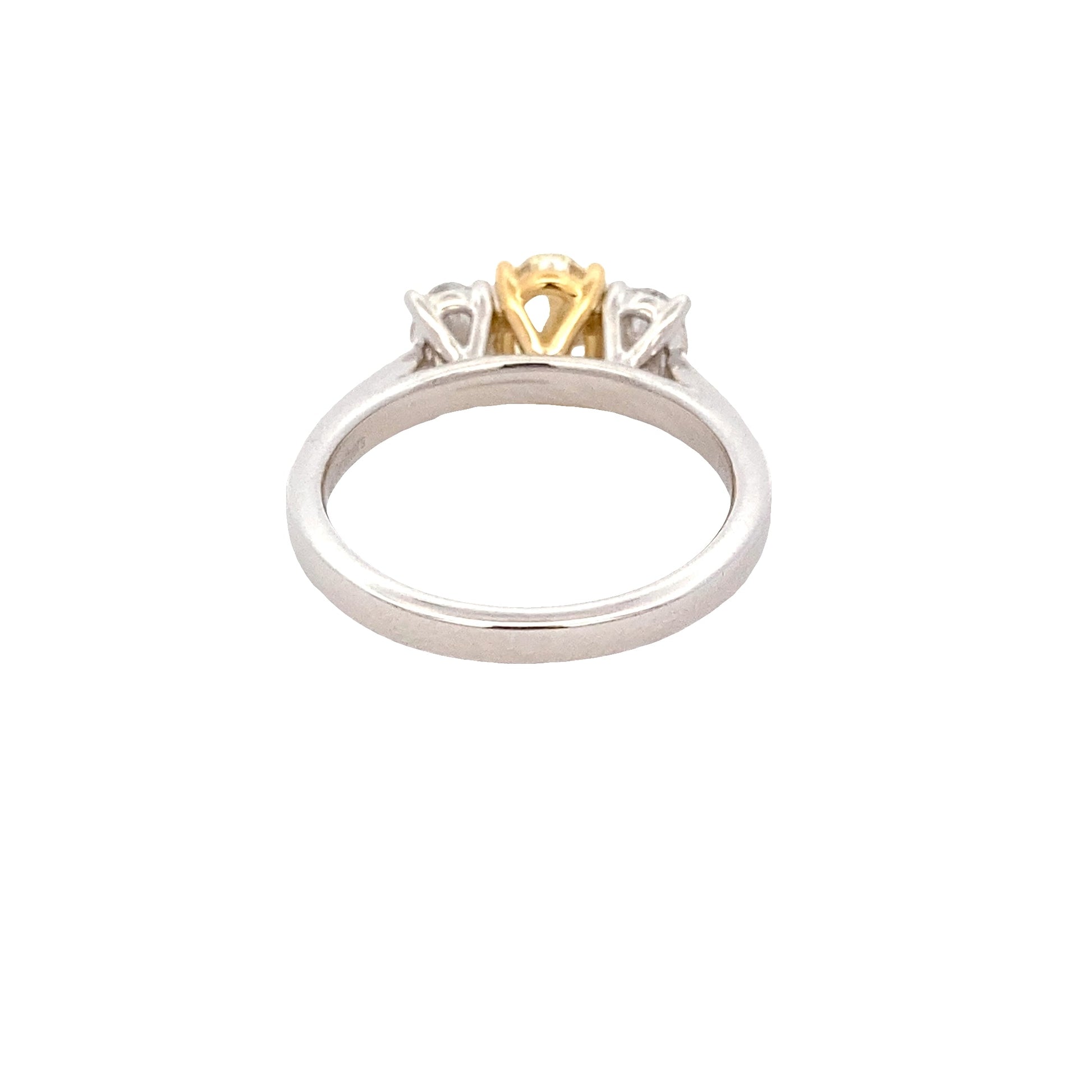 Platinum Oval shaped yellow diamond 3 stone ring - 1.66cts Gardiner Brothers
