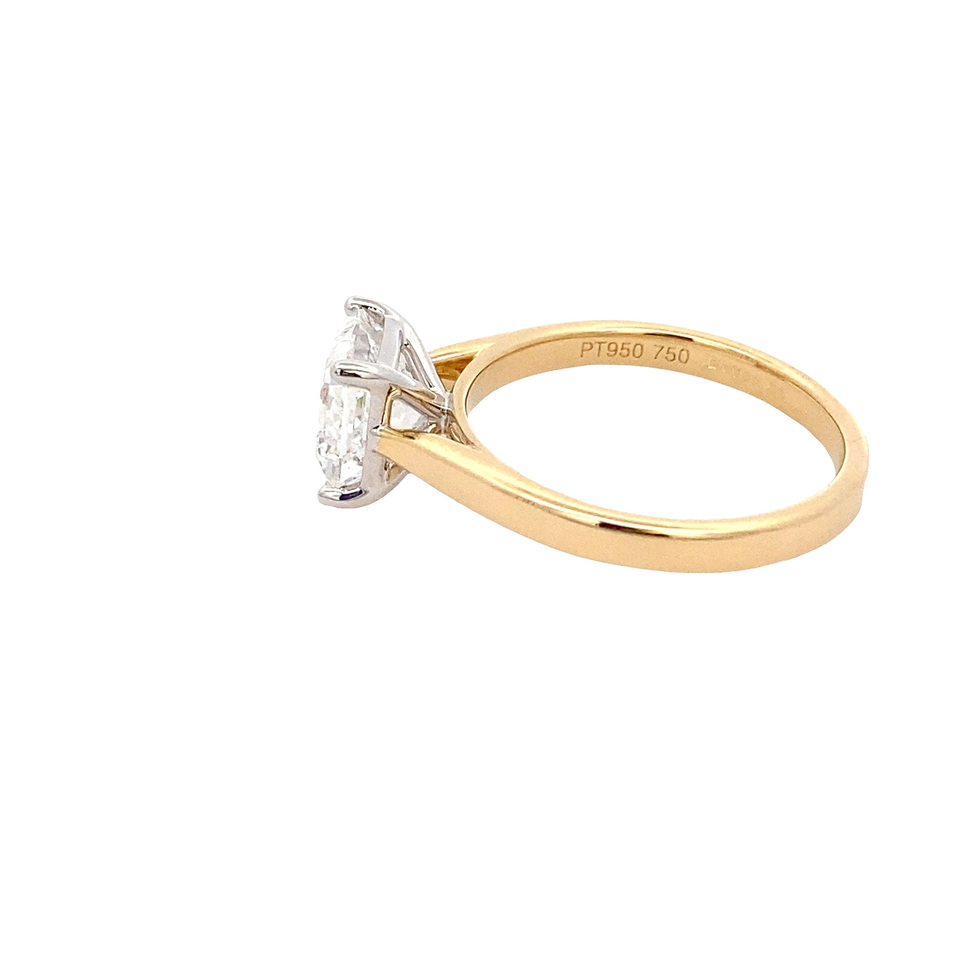 Yellow Gold Asscher cut diamond solitaire ring - 2.01cts Gardiner Brothers
