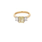 Yellow Gold Radiant cut yellow Diamond and white trapezoid diamond 3 stone ring - 1.93cts Gardiner Brothers