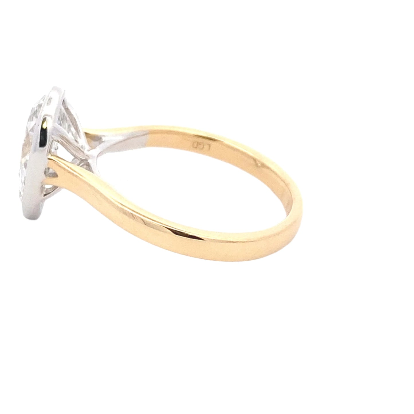 Lab Grown Pear shaped diamond solitaire ring - 2.55cts