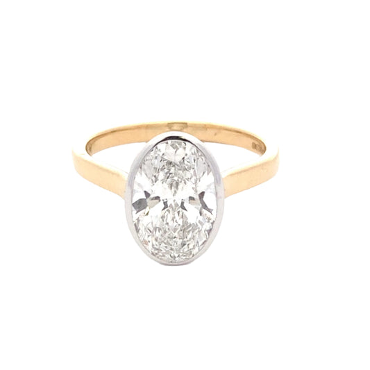 Lab Grown Oval Diamond Solitaire Ring - 2.52cts