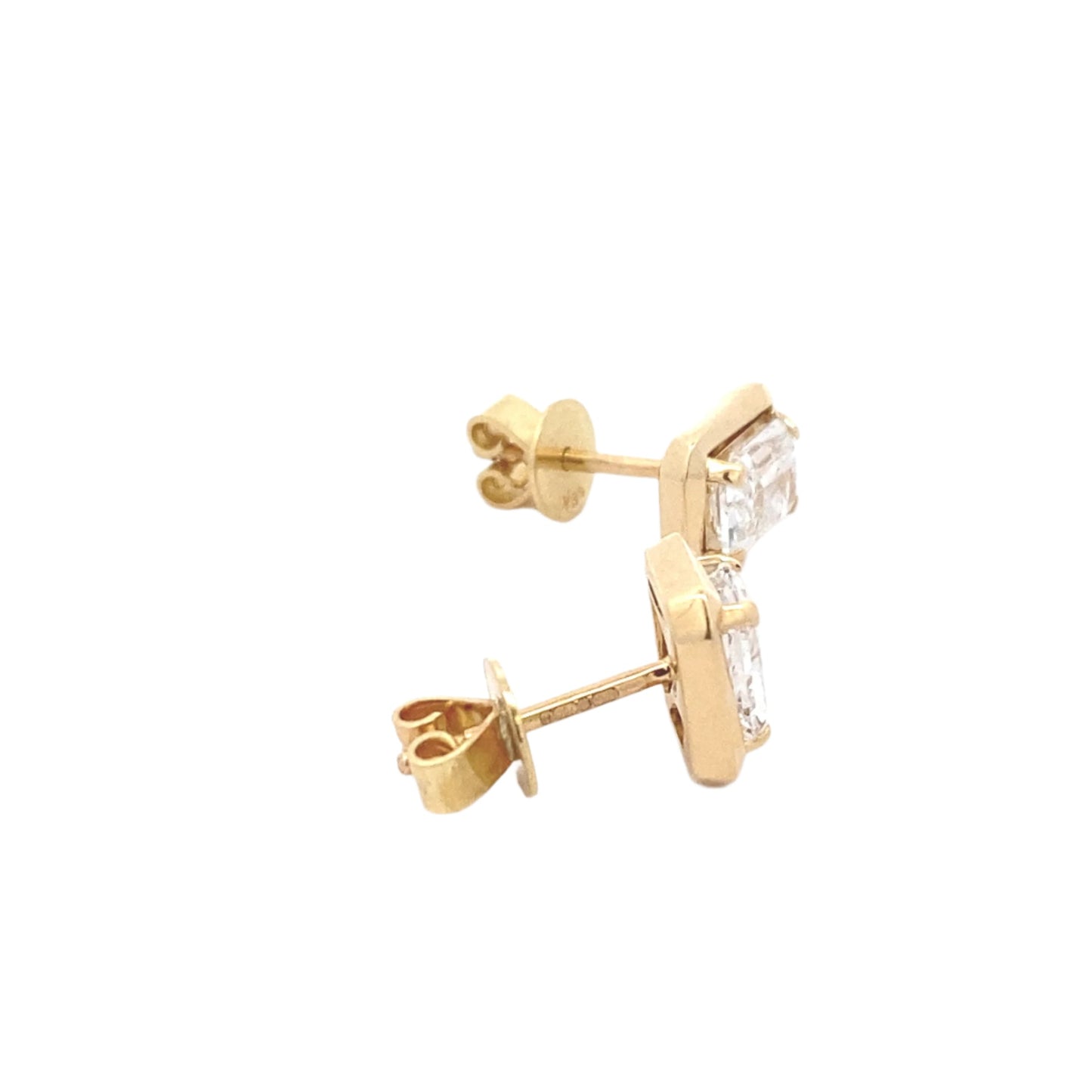 Lab Grown Radiant Cut Diamond Solitaire earrings - 1.52cts
