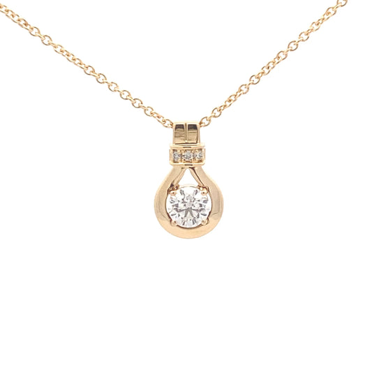 Round Brilliant cut diamond, drop loop style pendant