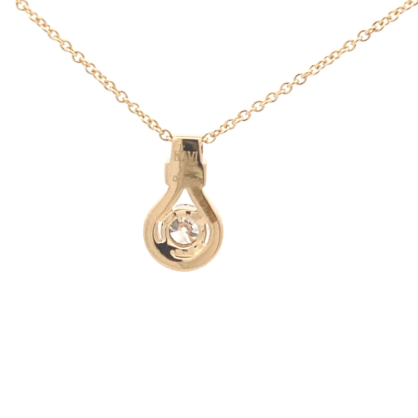 Round Brilliant cut diamond, drop loop style pendant