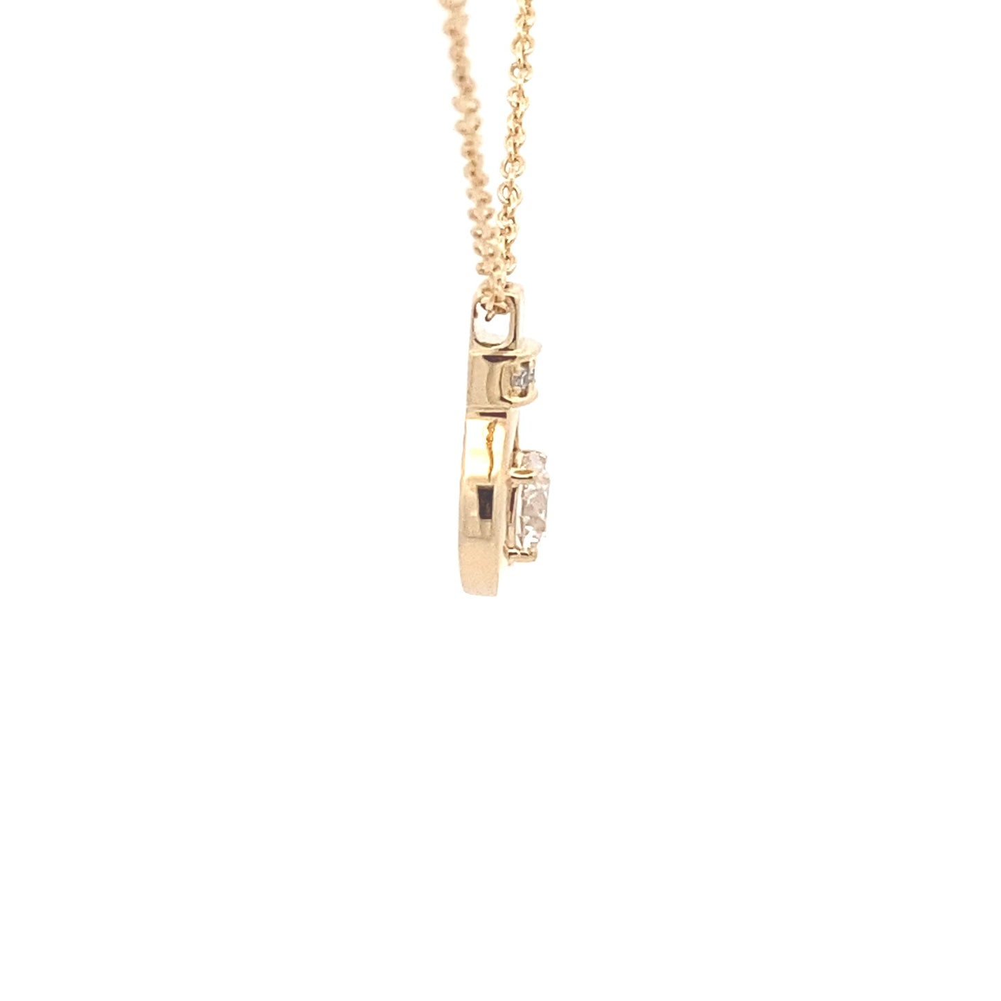 Round Brilliant cut diamond, drop loop style pendant