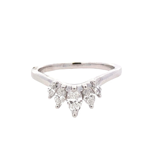 Marquise Shaped Diamond 5 Stone Bow Style Ring
