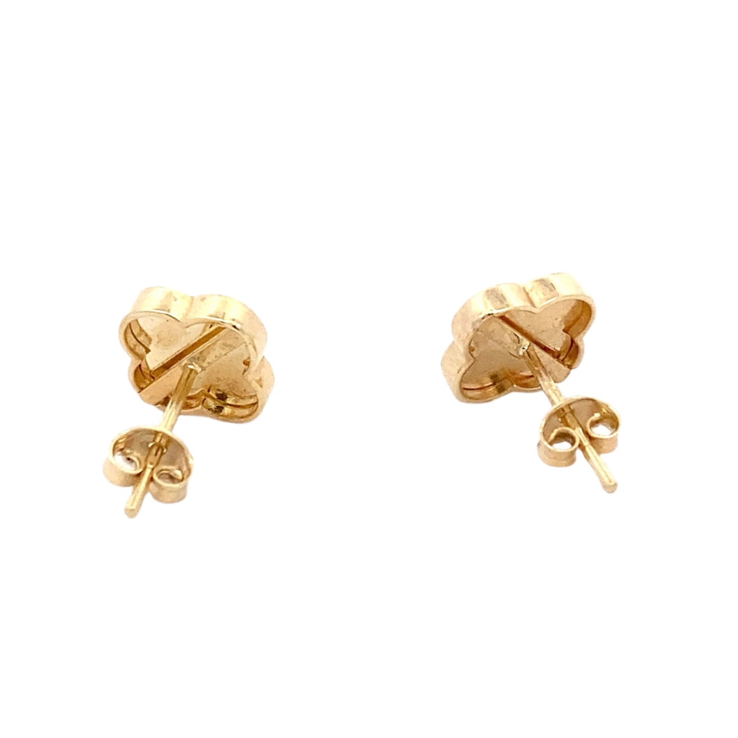 Yellow Gold Rainbow Effect Flower Petal Earrings