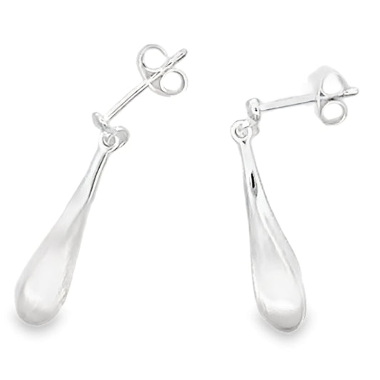 Silver Bombe Drop Style Earrings