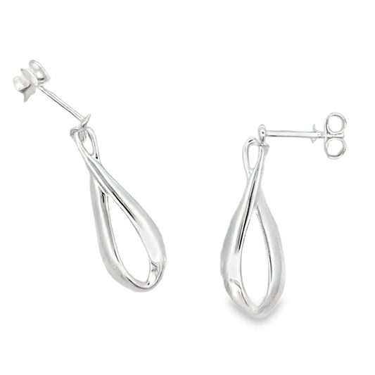 Silver 'Figure of 8' Drop Style Earrings