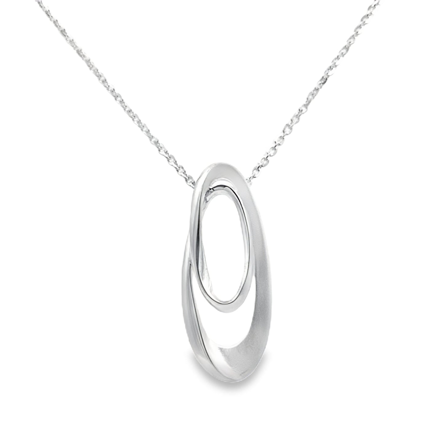 Silver Double Oval Pendant