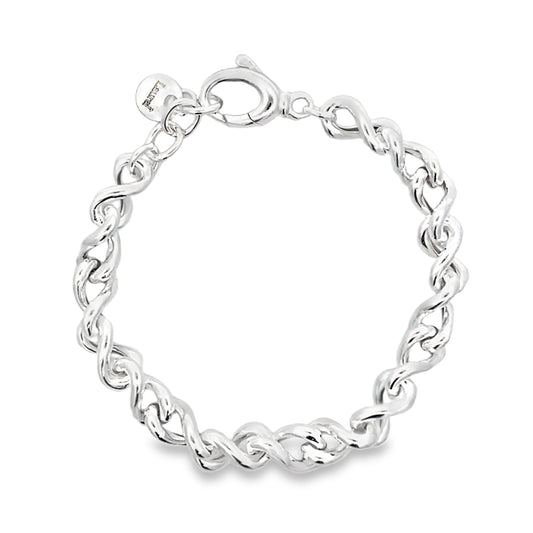 Silver Twisted 'Figure of 8' Style Bracelet