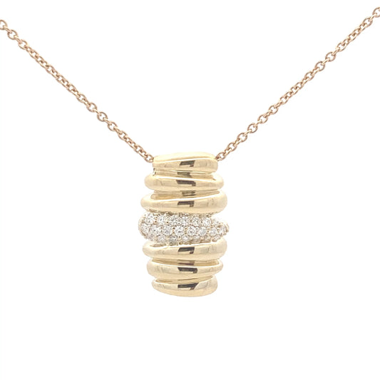 Yellow Gold Fancy Style Diamond Pendant