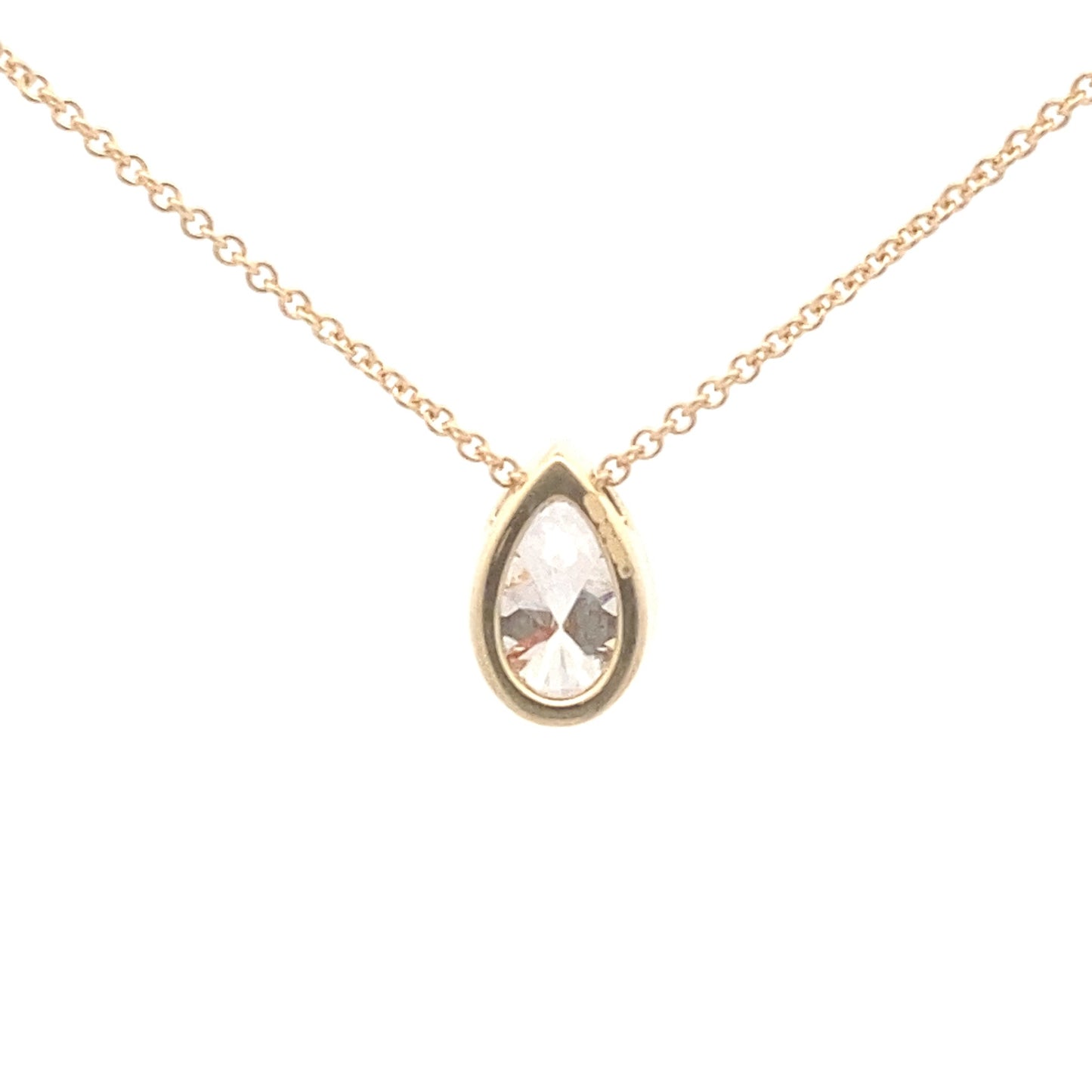 Lab Grown Pear Shaped Diamond Solitaire Pendant - 1.00cts