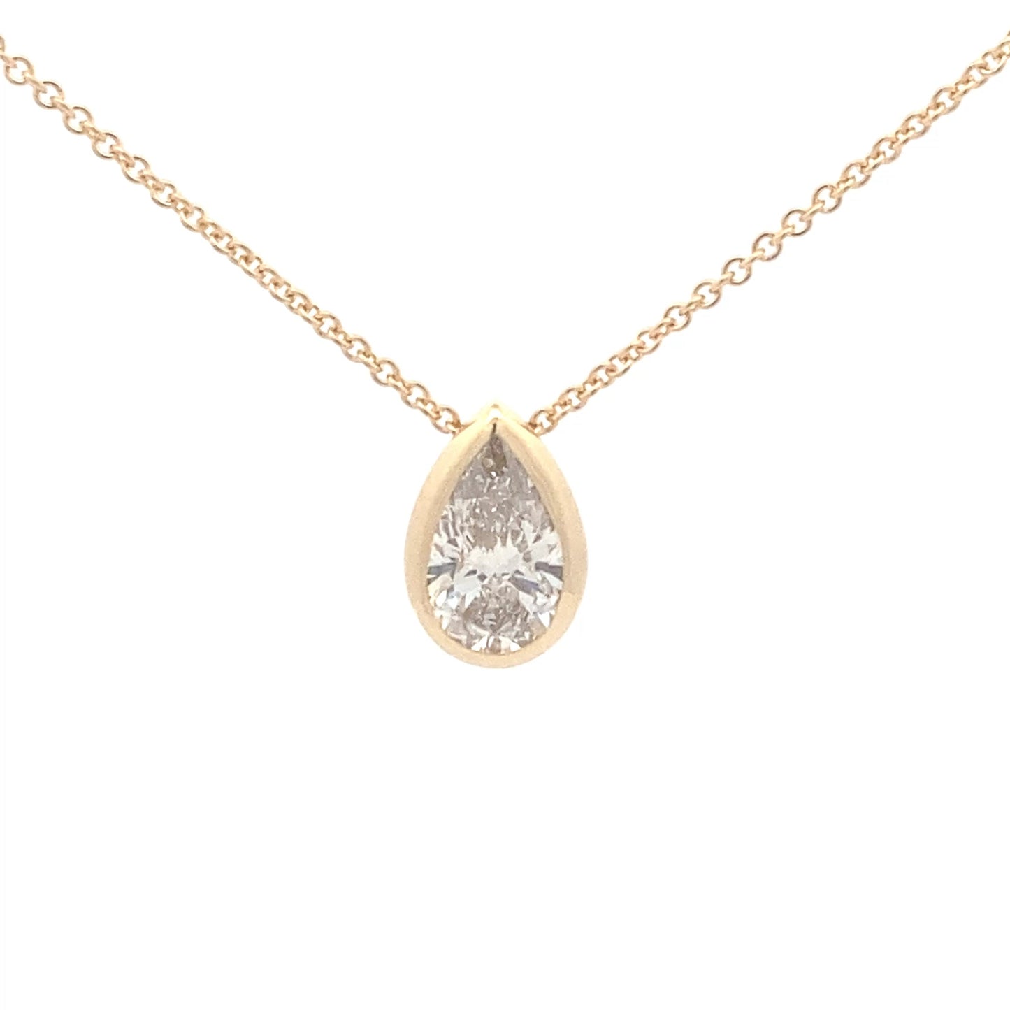 Lab Grown Pear Shaped Diamond Solitaire Pendant - 1.00cts