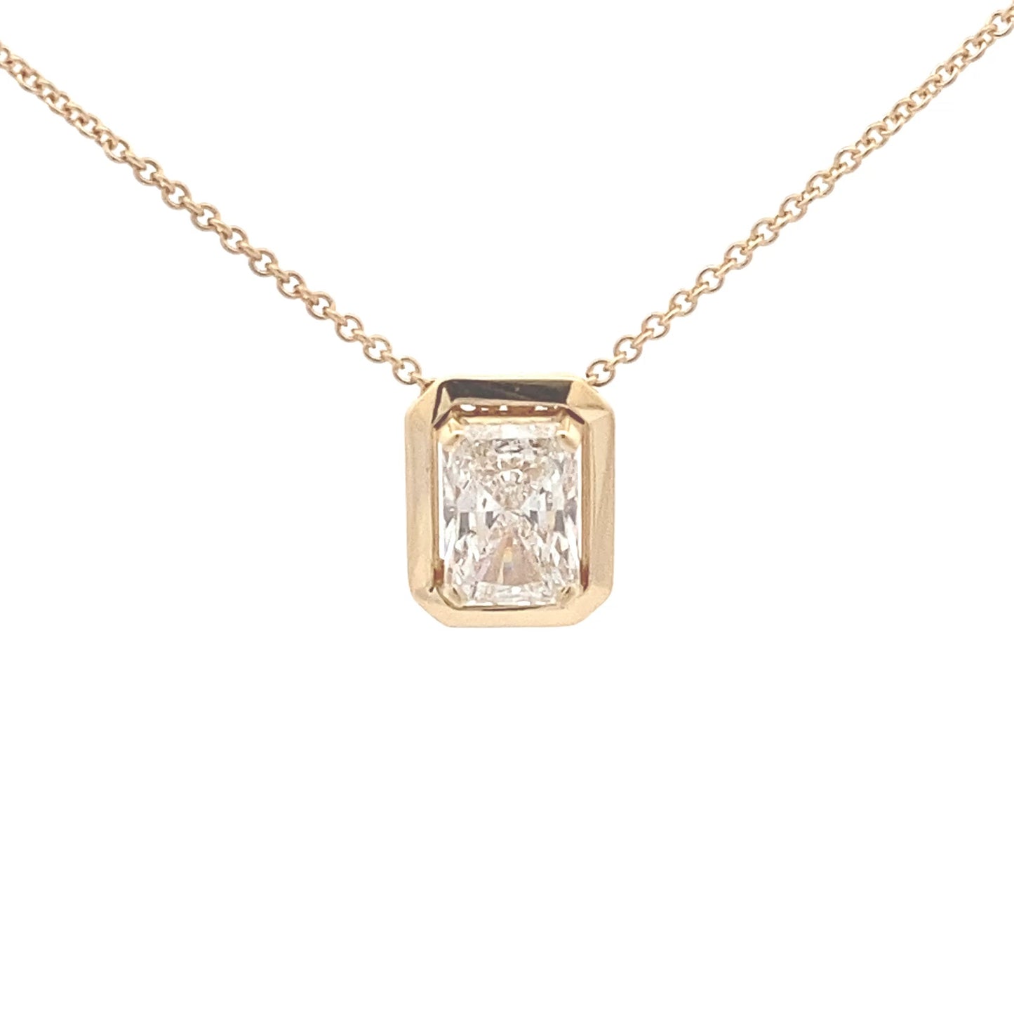 Lab Grown Radiant Cut Diamond Solitaire Pendant - 1.09cts
