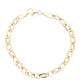 Yellow Gold Oblong patterned Link bracelet