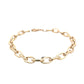 Yellow Gold Oblong patterned Link bracelet