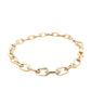 Yellow Gold Oblong patterned Link bracelet