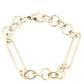 Yellow Gold Oblong and round link bracelet