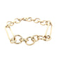 Yellow Gold Oblong and round link bracelet