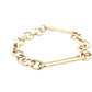 Yellow Gold Oblong and round link bracelet