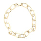 Yellow Gold Oblong Link Bracelet with a razor edge finish