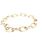 Yellow Gold Oblong Link Bracelet with a razor edge finish