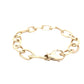 Yellow Gold Oblong Link Bracelet with a razor edge finish