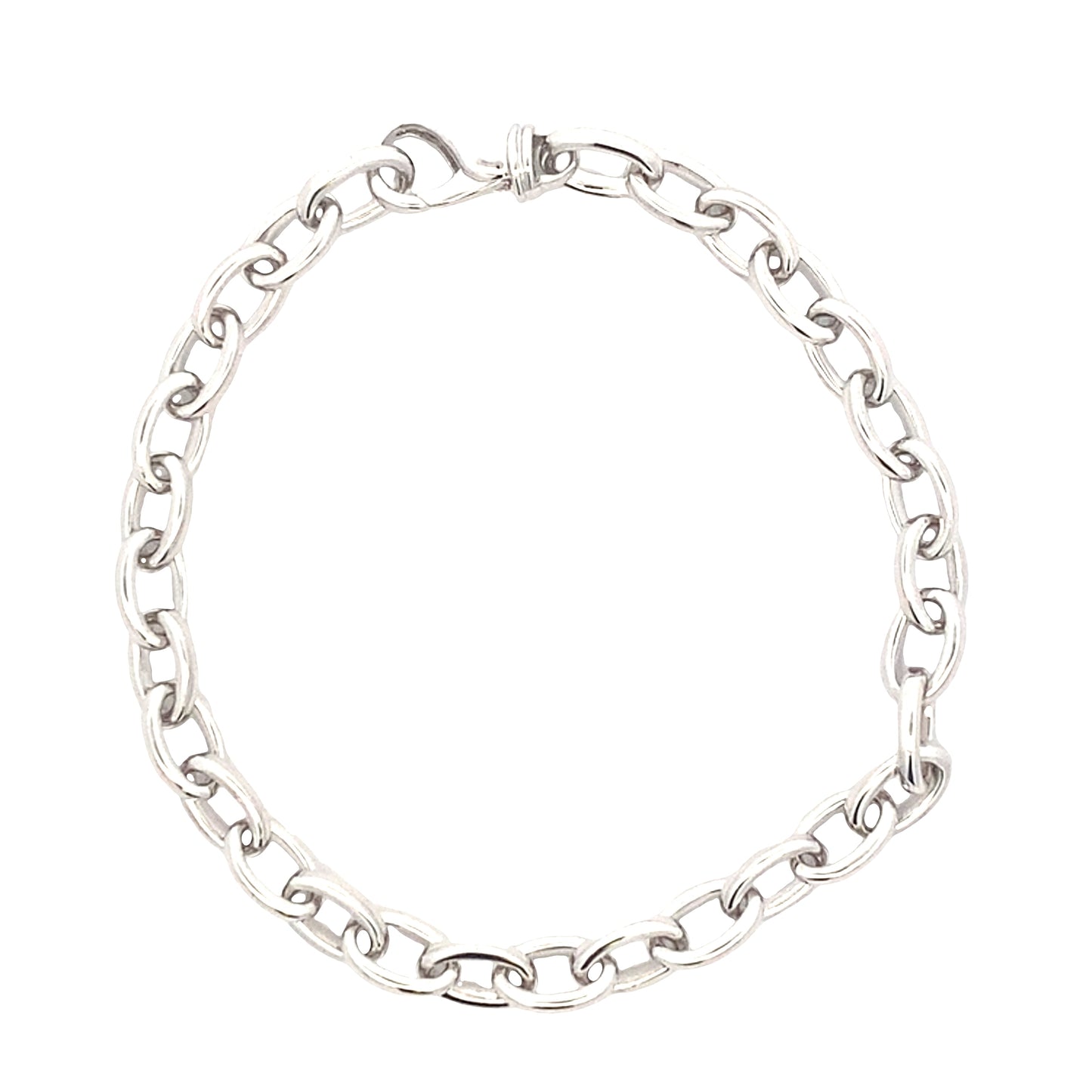 White Gold oval Link Bracelet