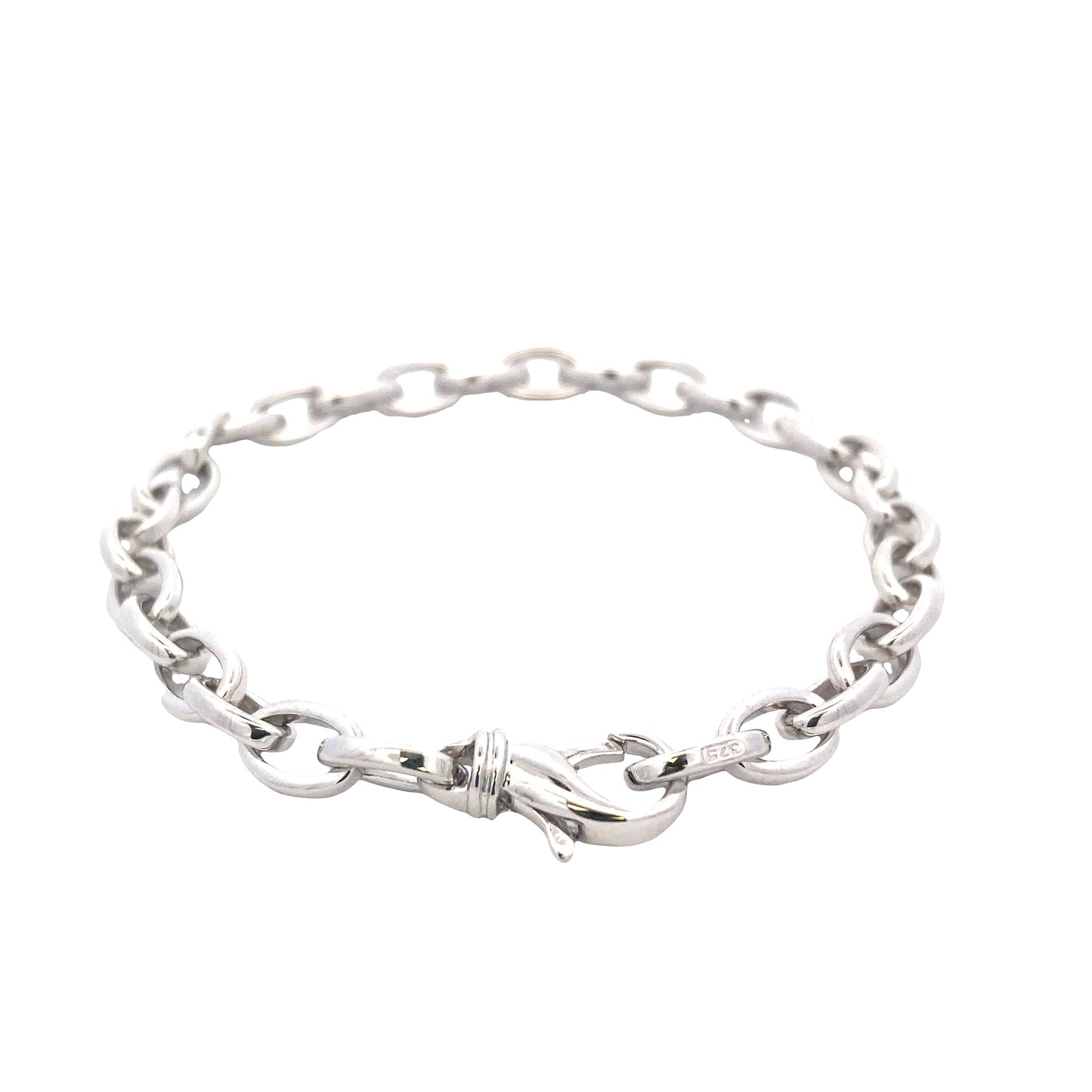 White Gold oval Link Bracelet