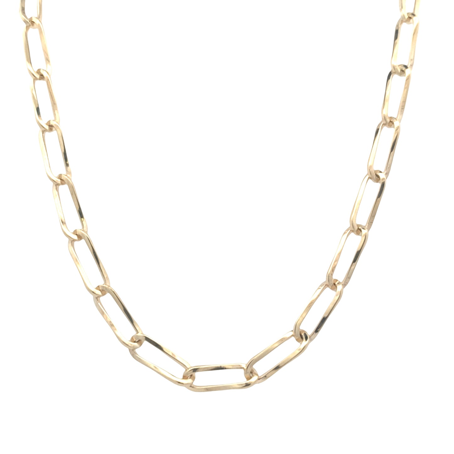 Yellow Gold Twisted Oblong Link Necklet