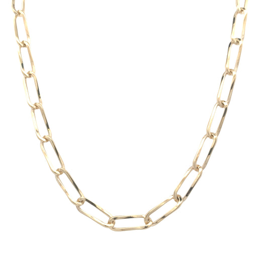 Yellow Gold Twisted Oblong Link Necklet