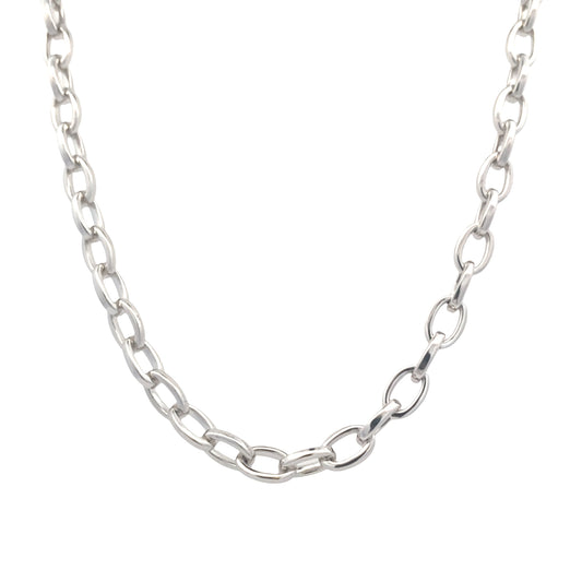 White Gold Oval Link Necklet