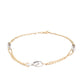 Yellow Gold Chain Bracelet with white gold oval links