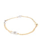 Yellow Gold Chain Bracelet with white gold oval links