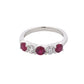 Ruby and Diamond 5 Stone Eternity Style Ring