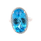 Oval Swiss Blue Topaz and Diamond Halo Ring Gardiner Brothers