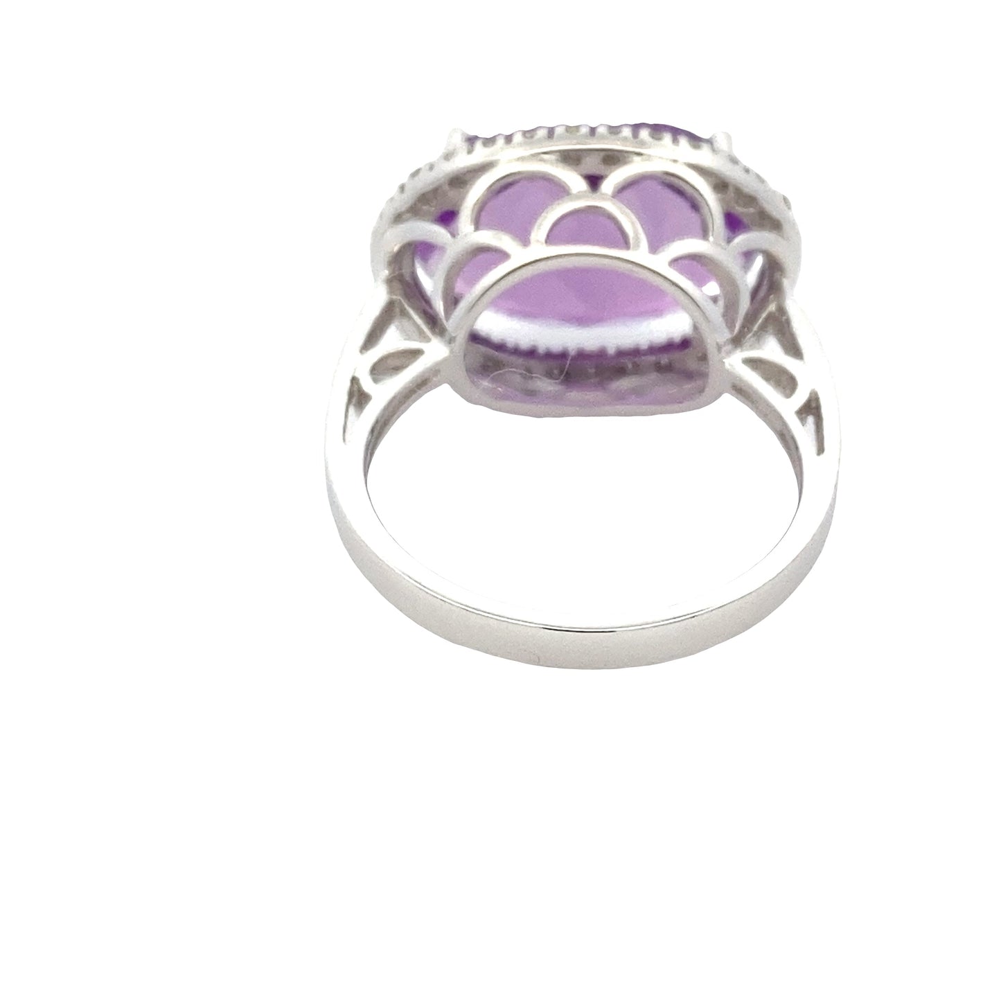 Oval Amethyst and Diamond Halo Ring Gardiner Brothers