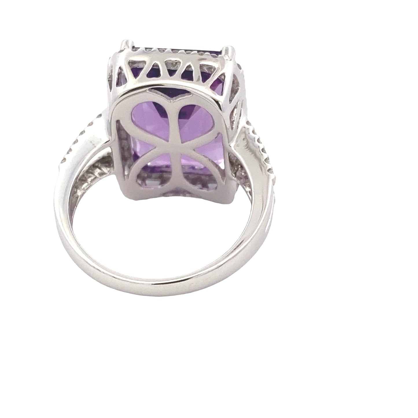 Octagonal Amethyst and Diamond Halo Ring Gardiner Brothers