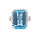 Octagonal Swiss Blue Topaz and Diamond Halo Ring Gardiner Brothers