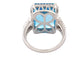 Octagonal Swiss Blue Topaz and Diamond Halo Ring Gardiner Brothers